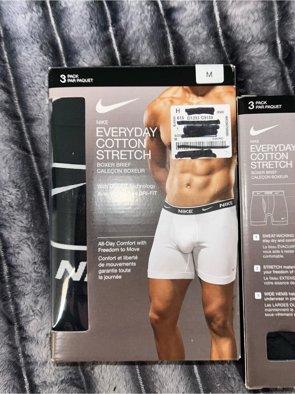 Nike Mens Everyday Cotton blend Stretch Boxer Briefs Black Blue White black xL M